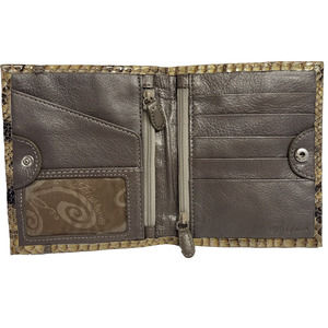 Brighton Snakeskin Wallet Bifold Snap Money Coin Credit Card